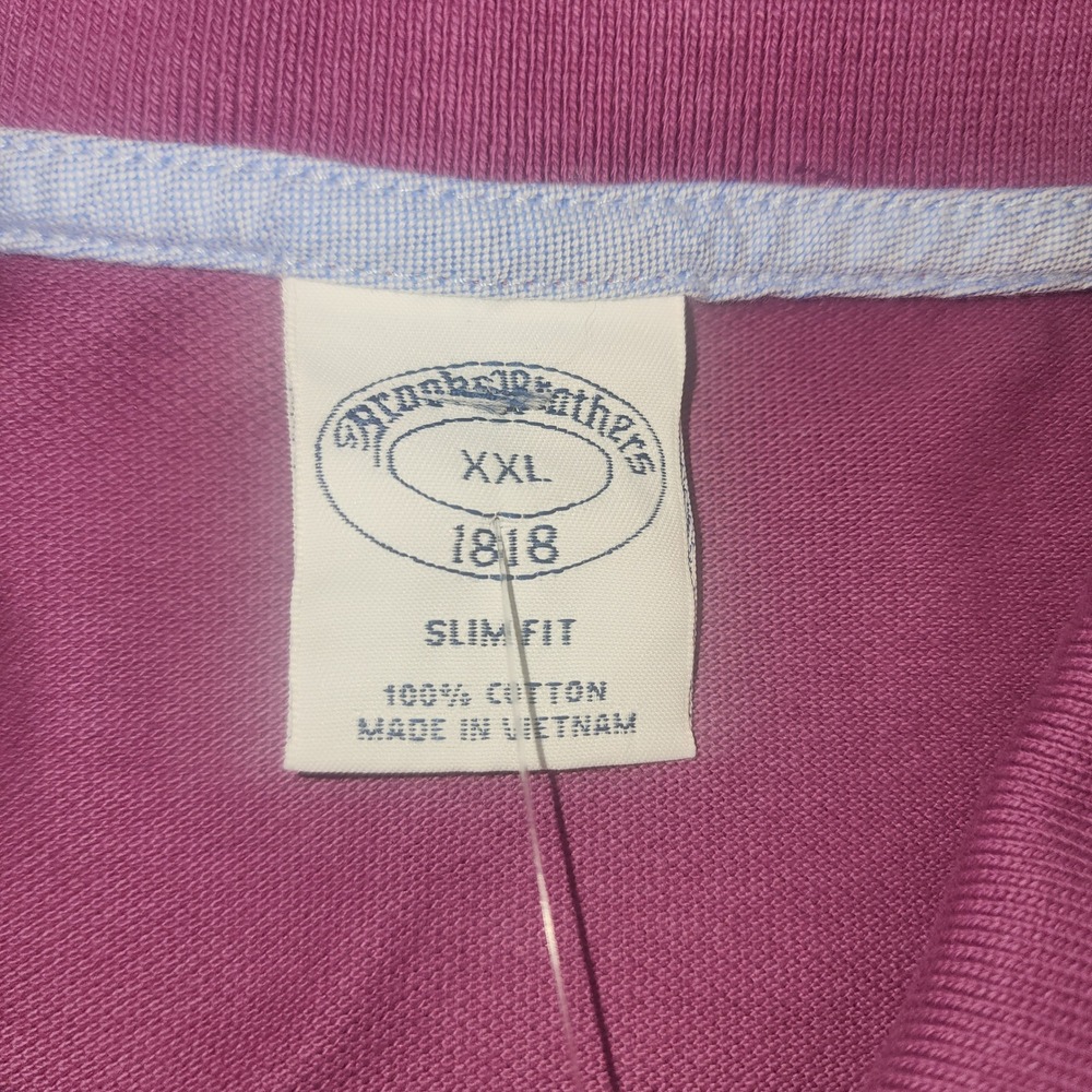 Brooks Brothers Mens XXL Slim Fit Purple Cotton Pique Polo Shirt 116992-623-17A - Picture 4 of 8